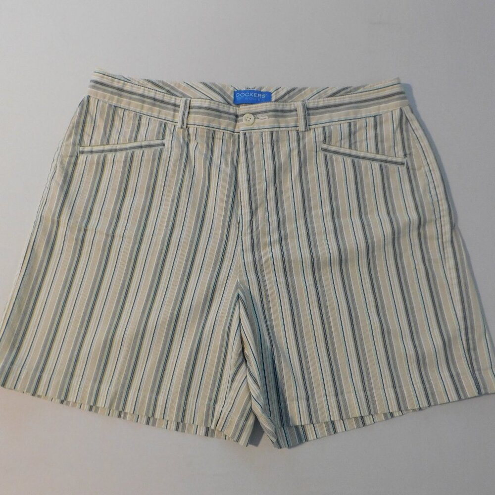 Dockers Women's Shorts Size 12 Striped Casual Pockets